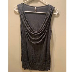 3/$15 Bedazzled Cowl Neck Tank Top Size Medium